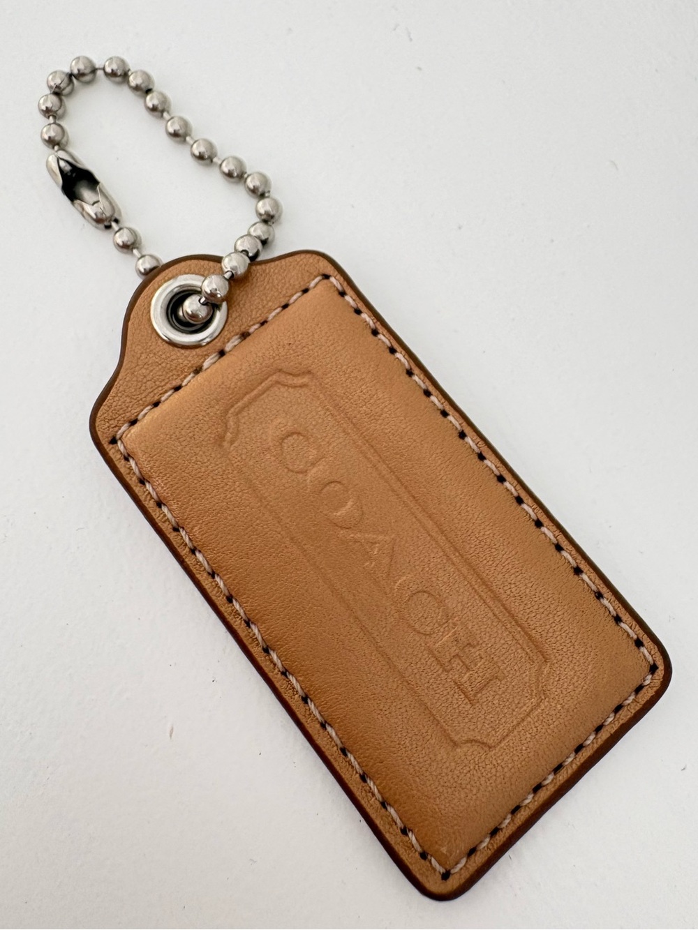 COACH Tan Leather Purse Bag Replacement Tag Charm Fob
